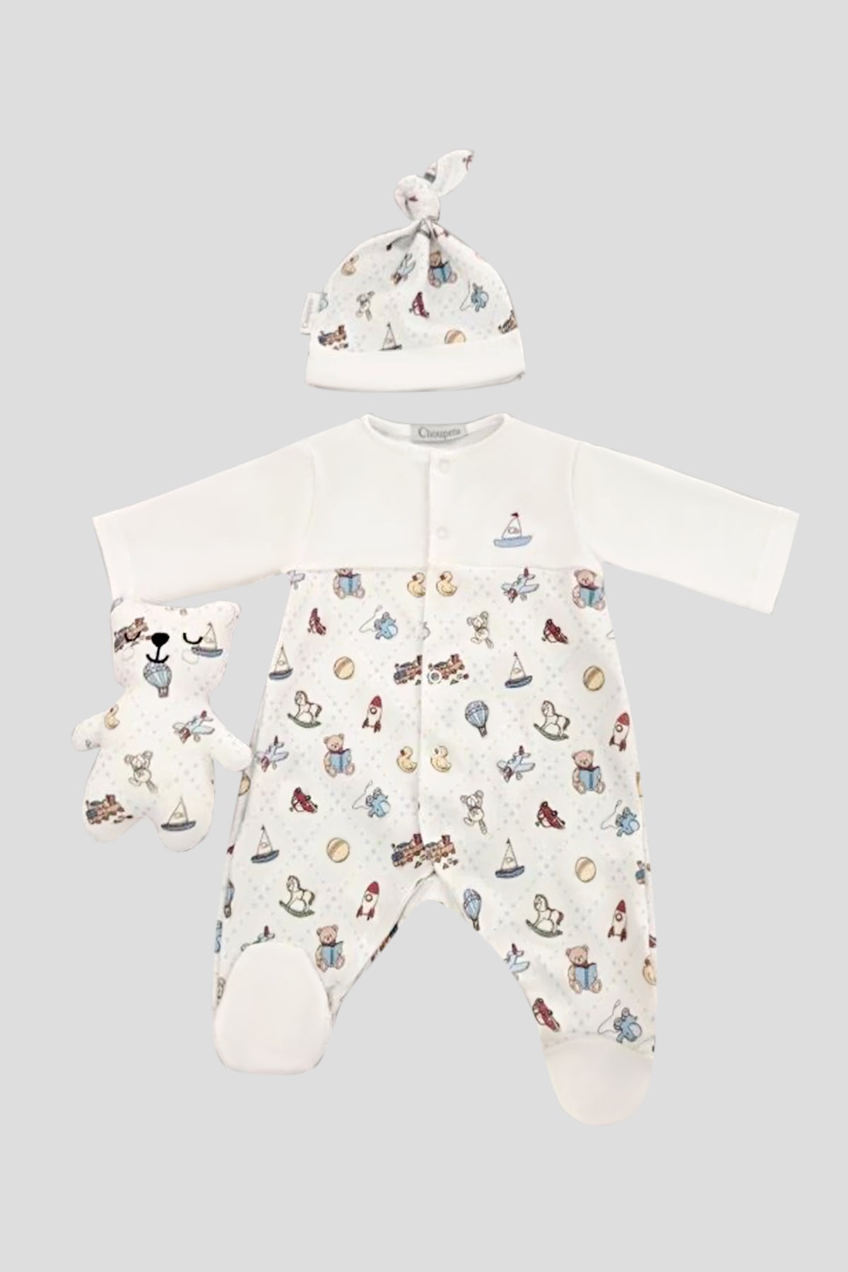 Gift Set (overall, hat and souvenir "Bear") for Newborn