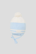 Knitted Hat with Pompom and strings for baby