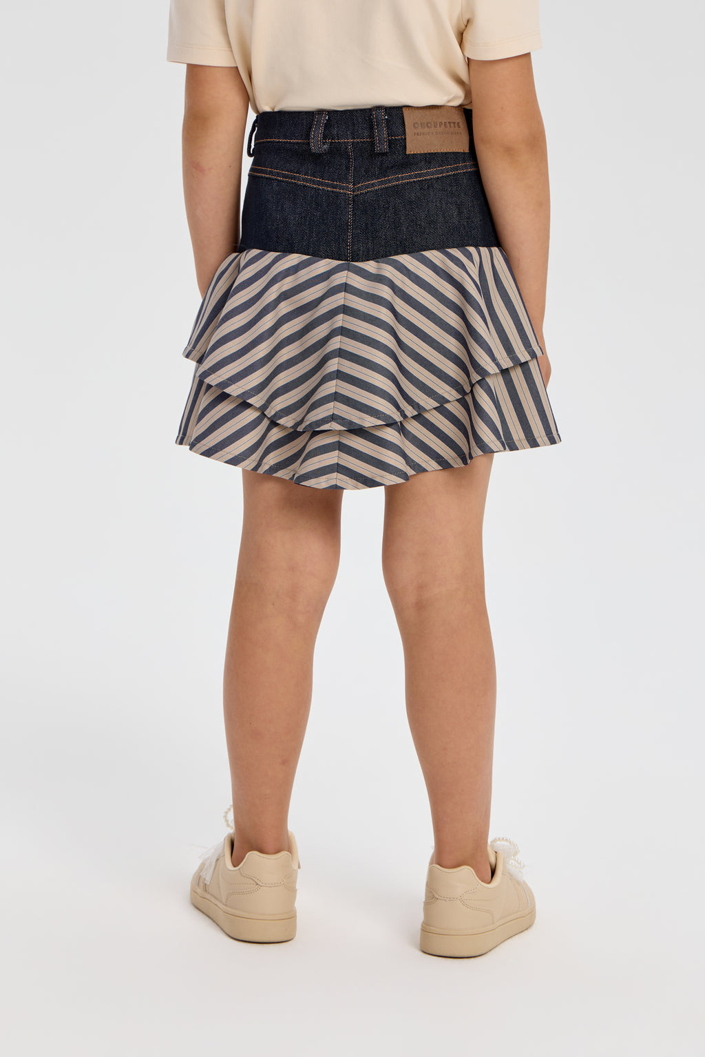 Denim Designer Stripe Skirt for girls