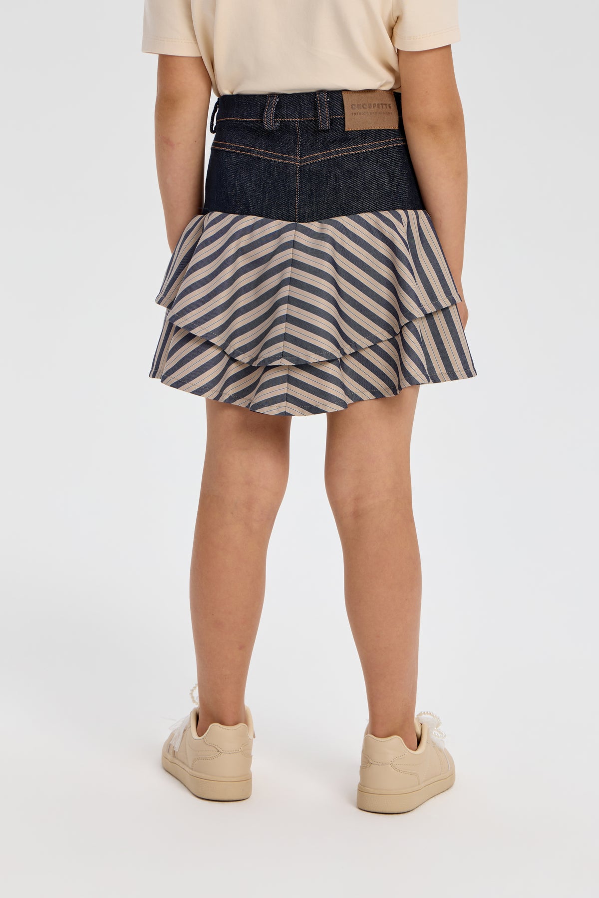 Denim Designer Stripe Skirt for girls