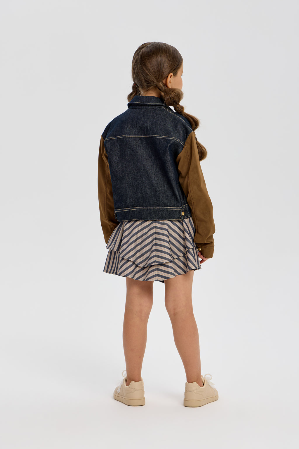 Denim Designer Stripe Skirt for girls