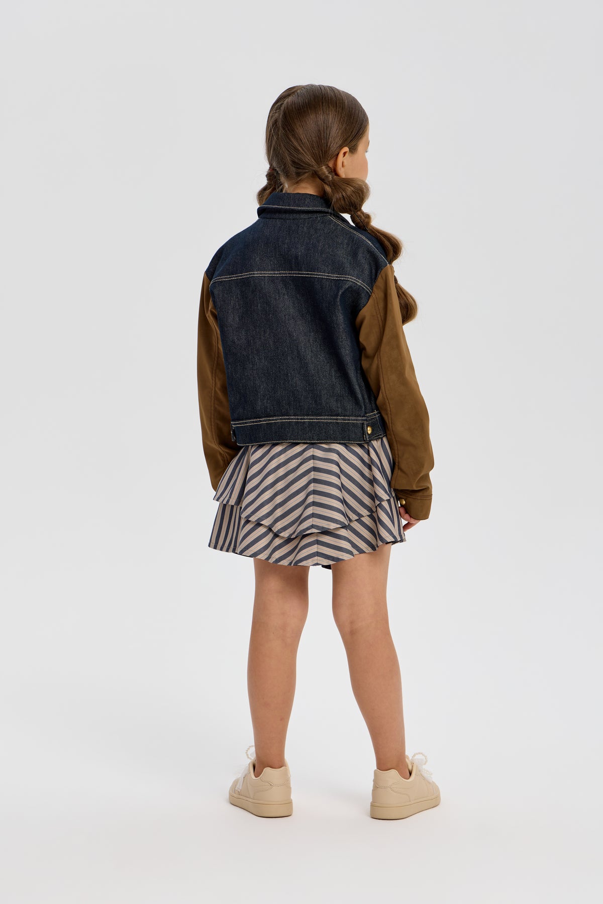 Denim Designer Stripe Skirt for girls