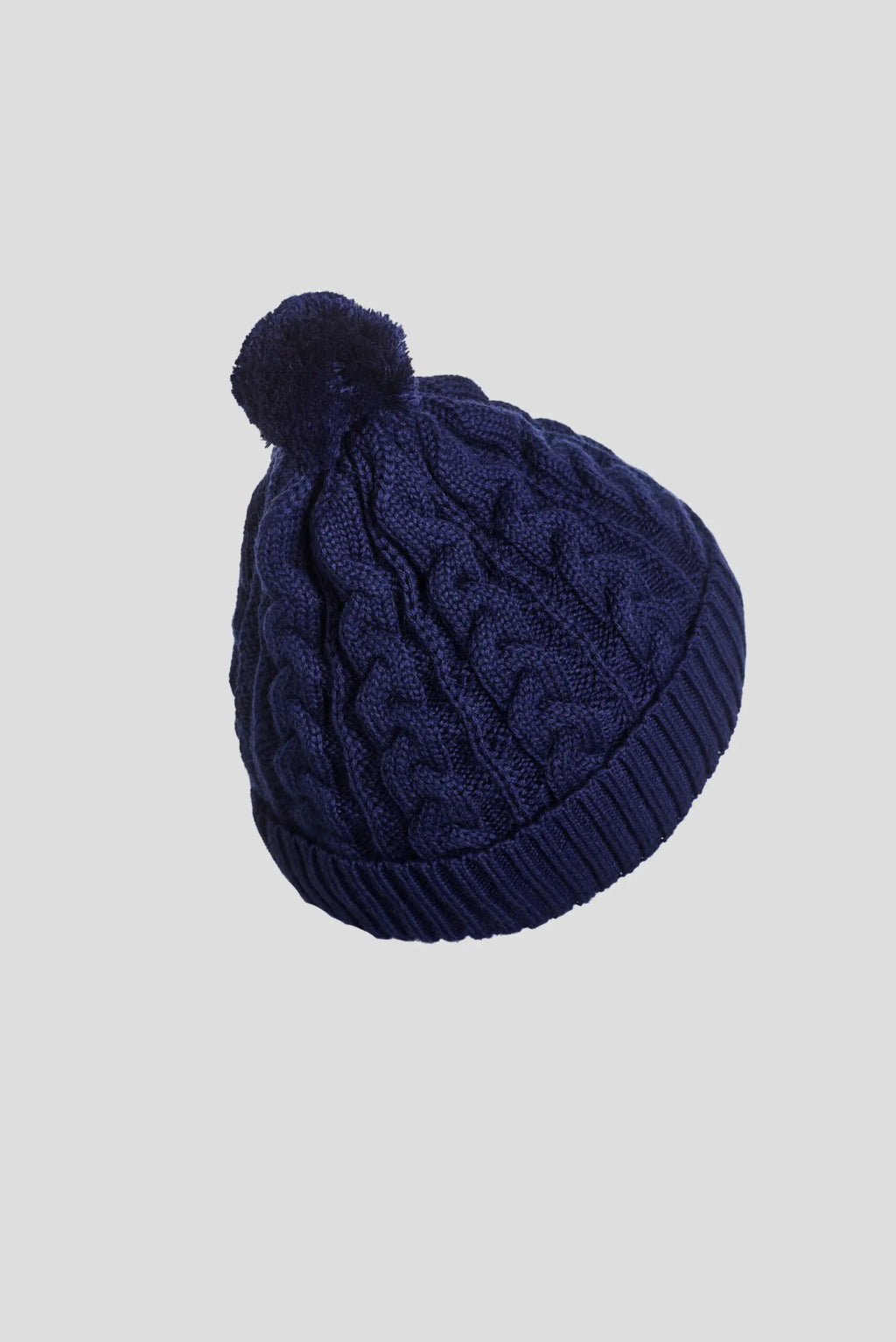 Knitted Braided Hat with Pompom for baby