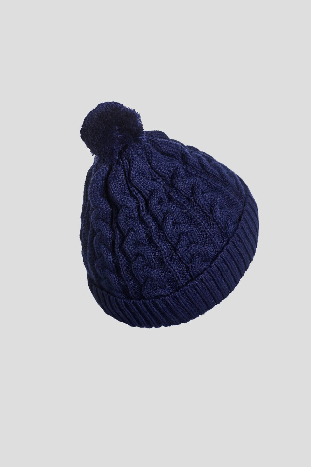 Knitted Braided Hat with Pompom for baby
