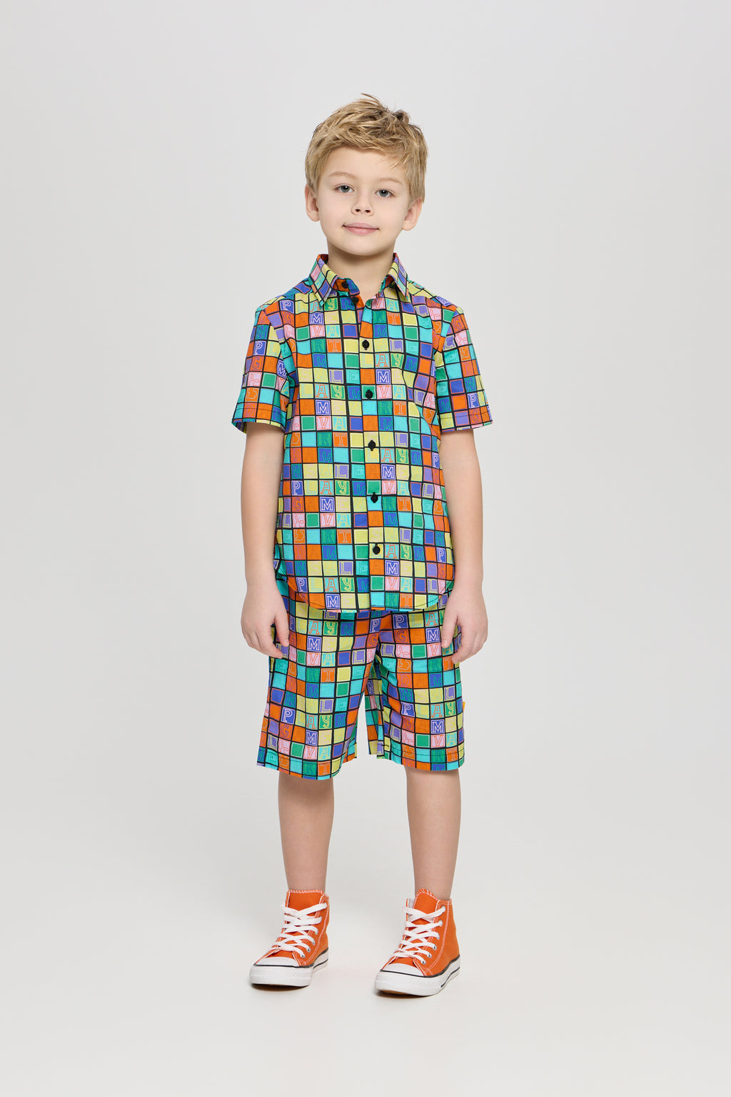 Shirt and Shorts Set, branded print