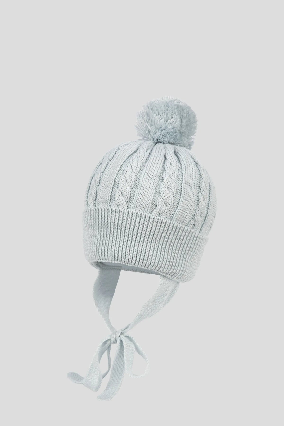 Braided Knitted Hat with Pompom for baby