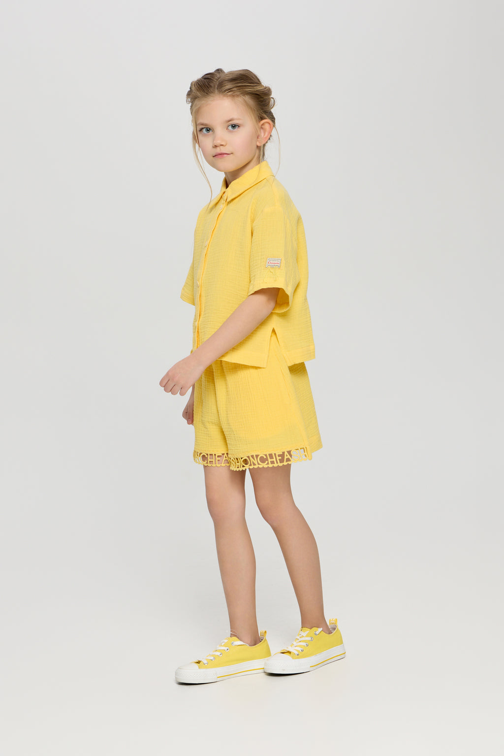Blouse and Short Set, yellow