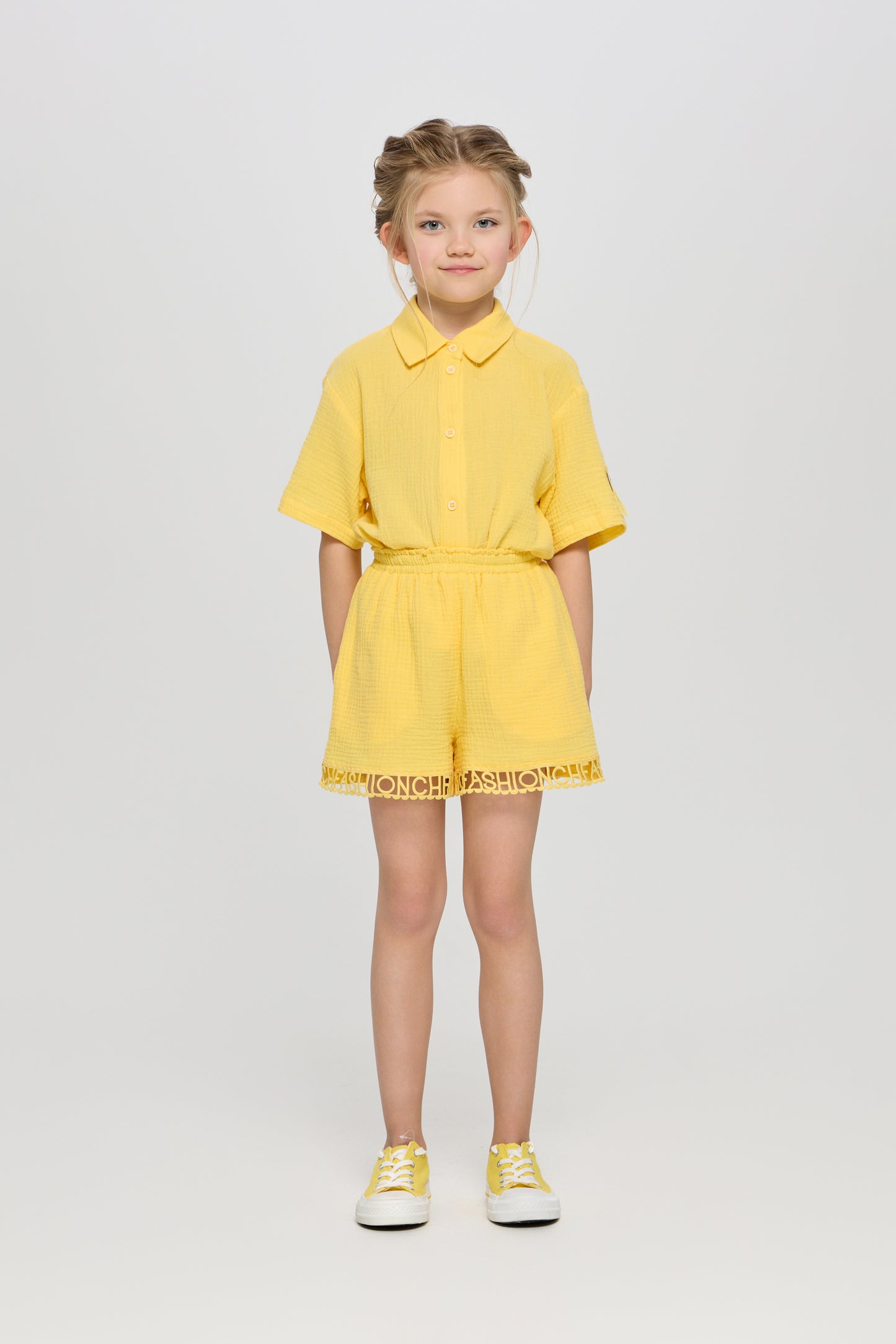 Blouse and Short Set, yellow