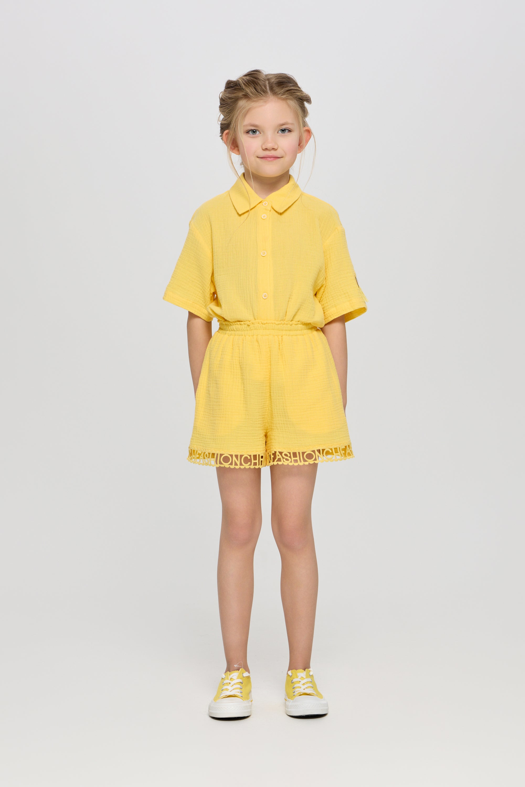 Blouse and Short Set, yellow