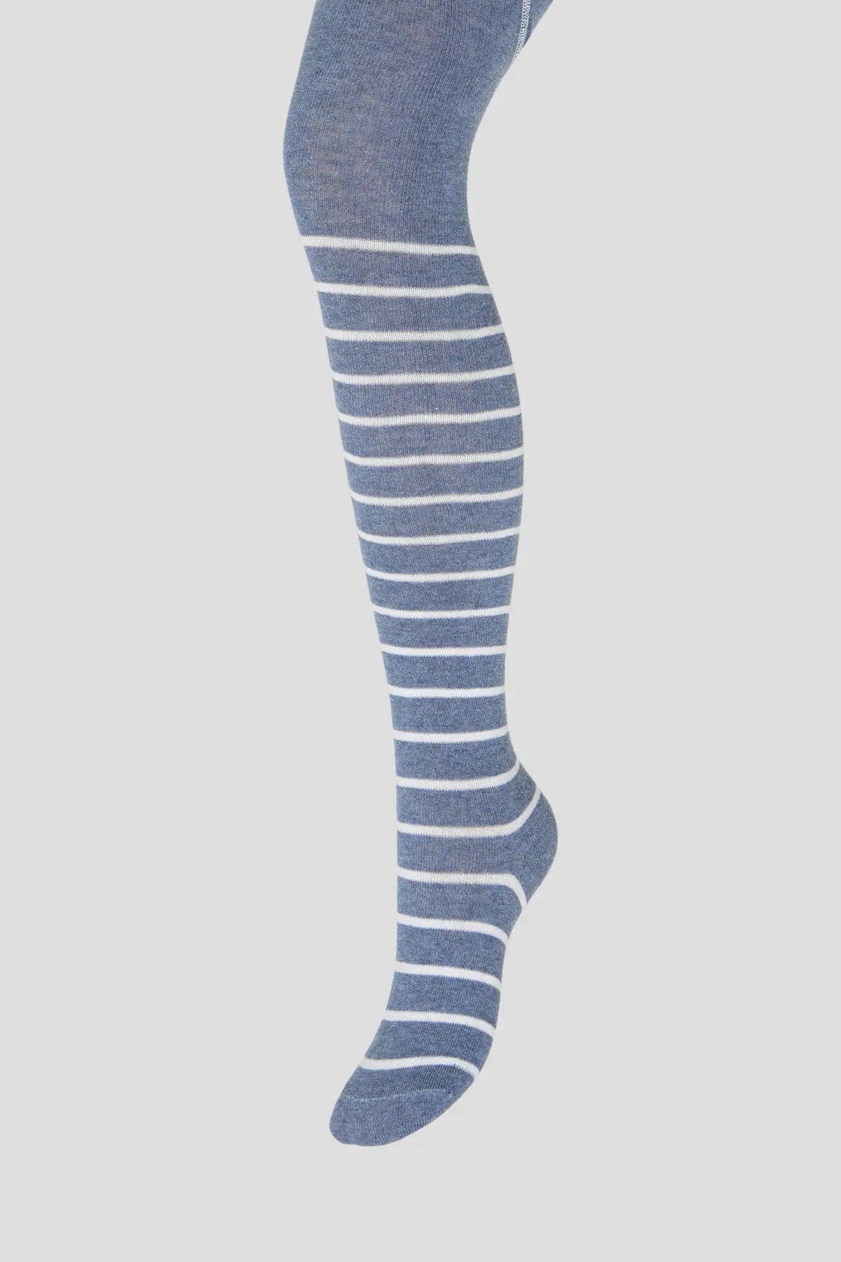 Blue Tights with white stripes for toddlers