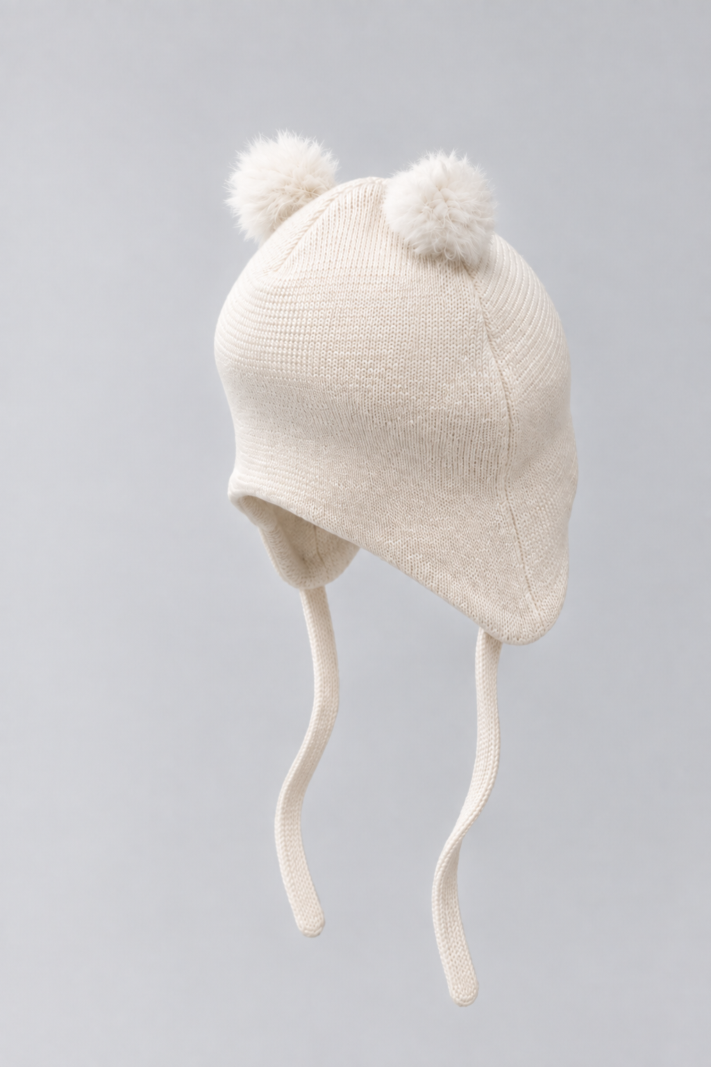 Knitted Hat with ears and strings for baby