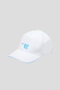 Baseball Cap, white with light blue logo