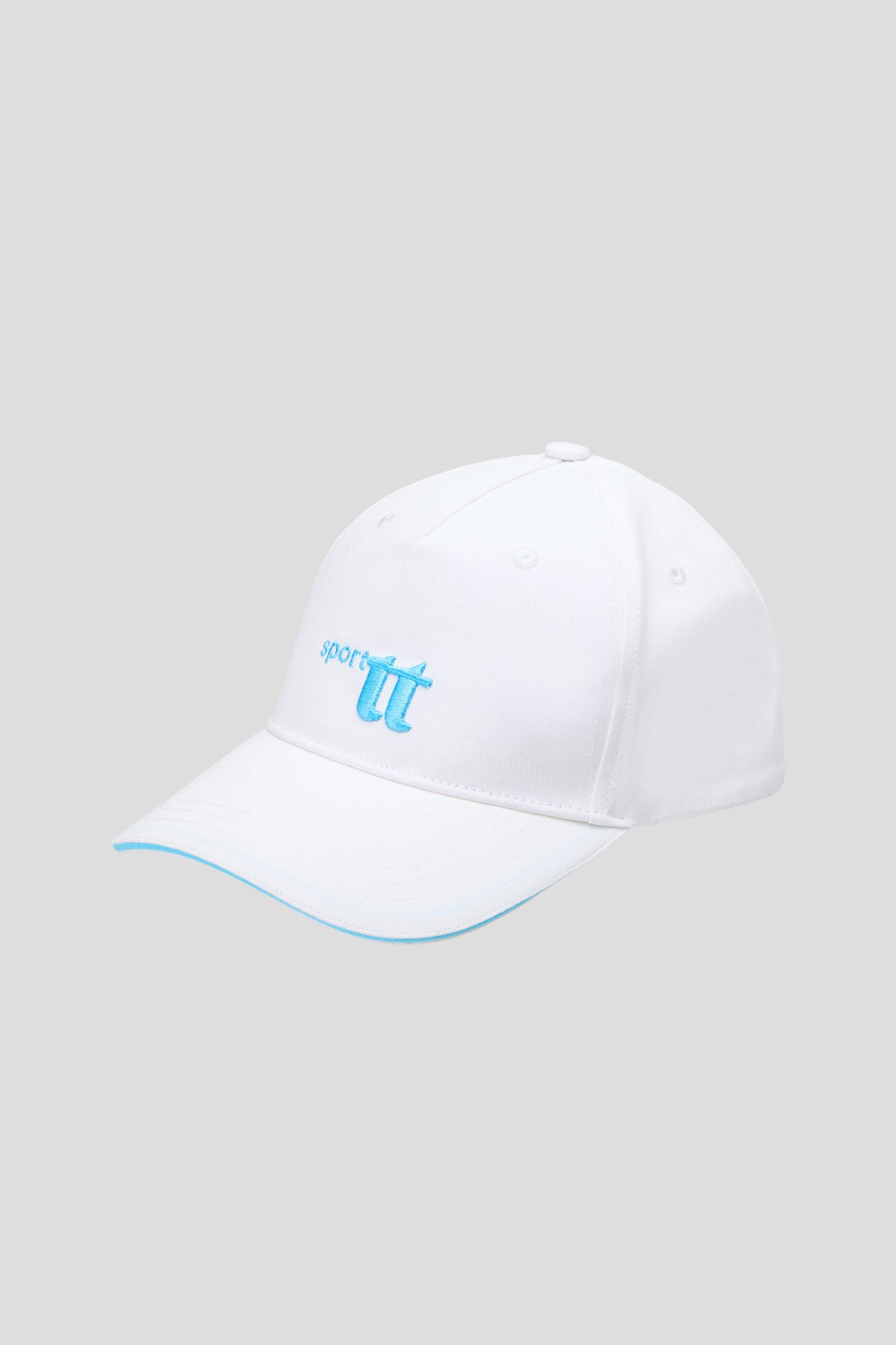 Baseball Cap, white with light blue logo