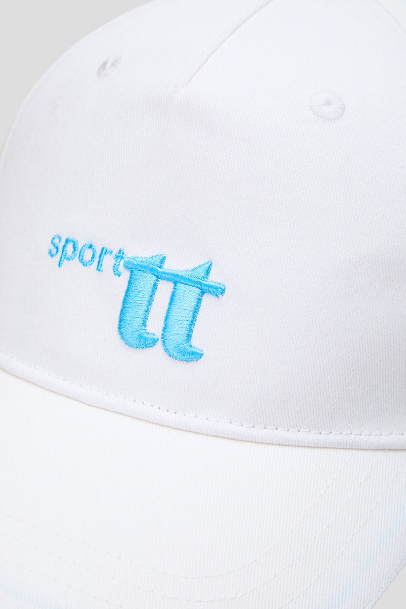 Baseball Cap, white with light blue logo