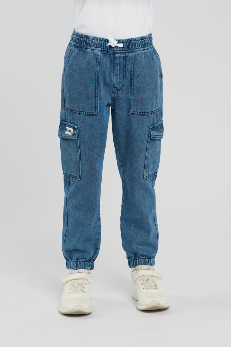 Dark Blue Cargo Jeans
