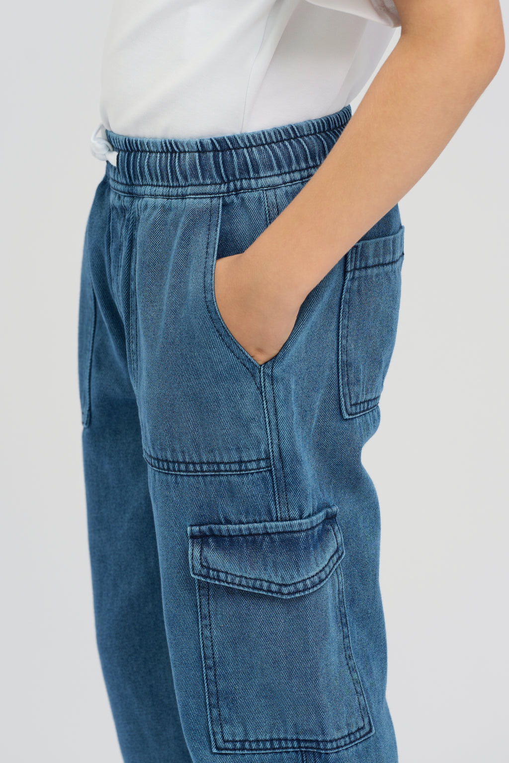 Dark Blue Cargo Jeans