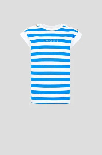 Stripe T-shirt, blue and white