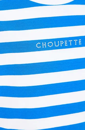 Stripe T-shirt, blue and white