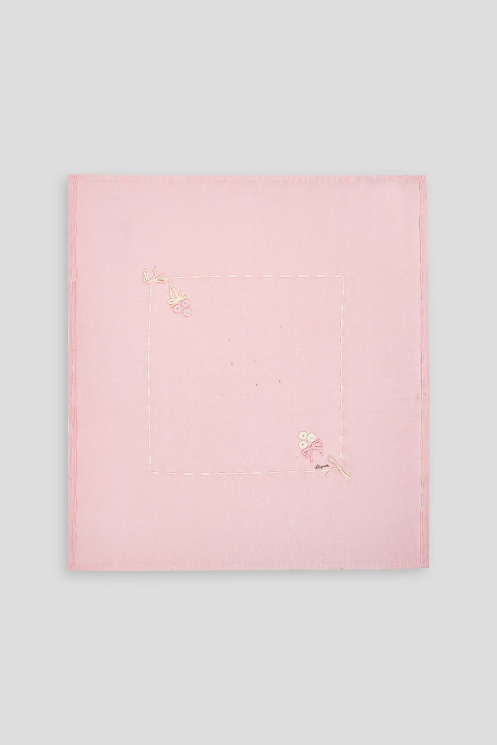 3-D Floral Embroidered Knit Blanket