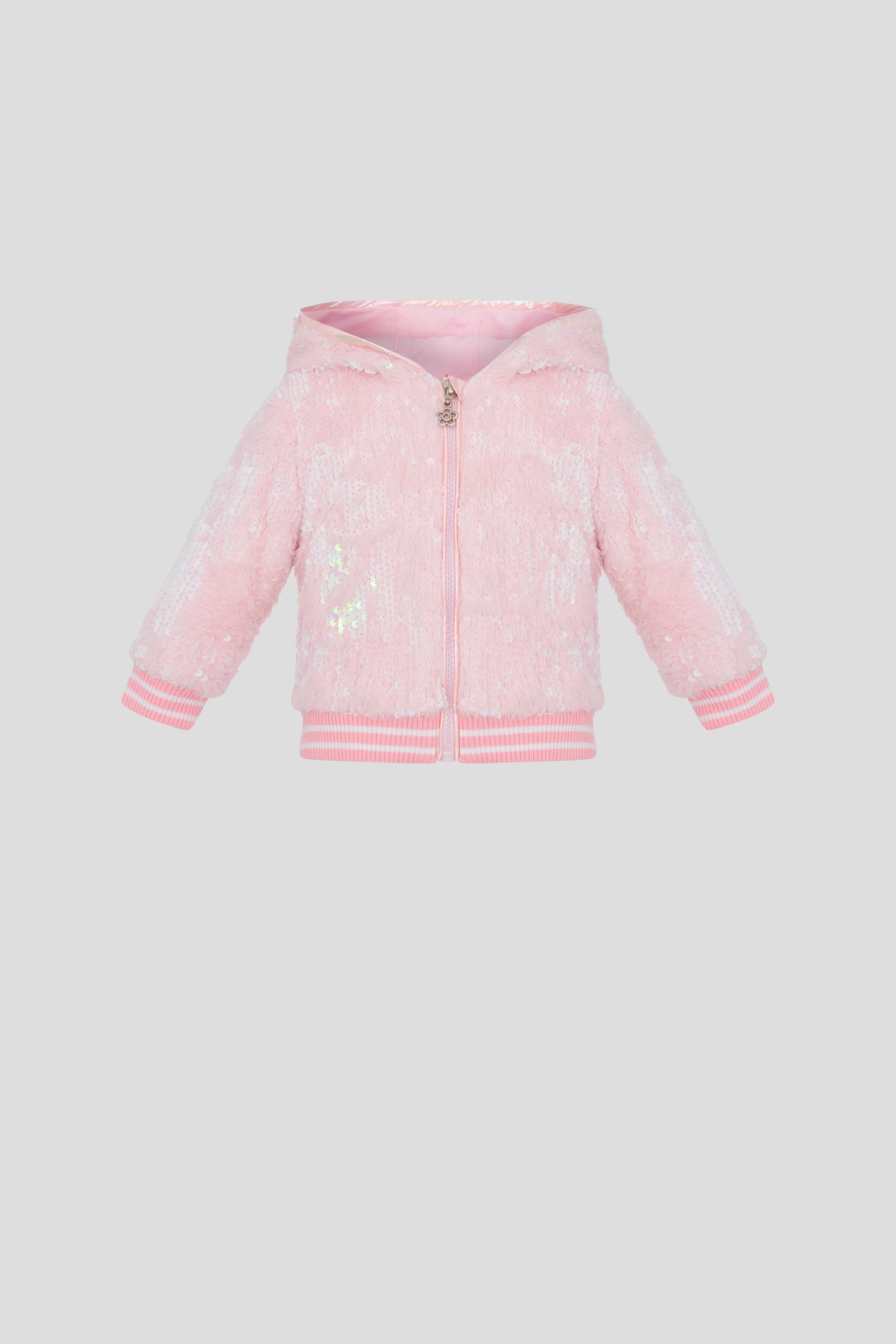 Fux fur pink sequence Jacket