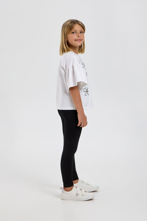 Black Cotton-Blend Leggings