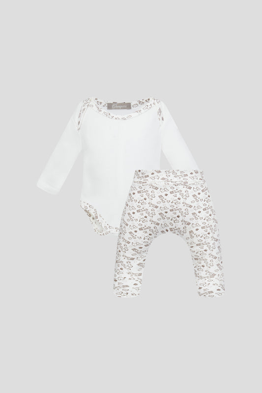 Printed Giraffe Set Bodysuit and Pants