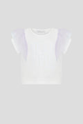Mesh Decorated T-Shirt