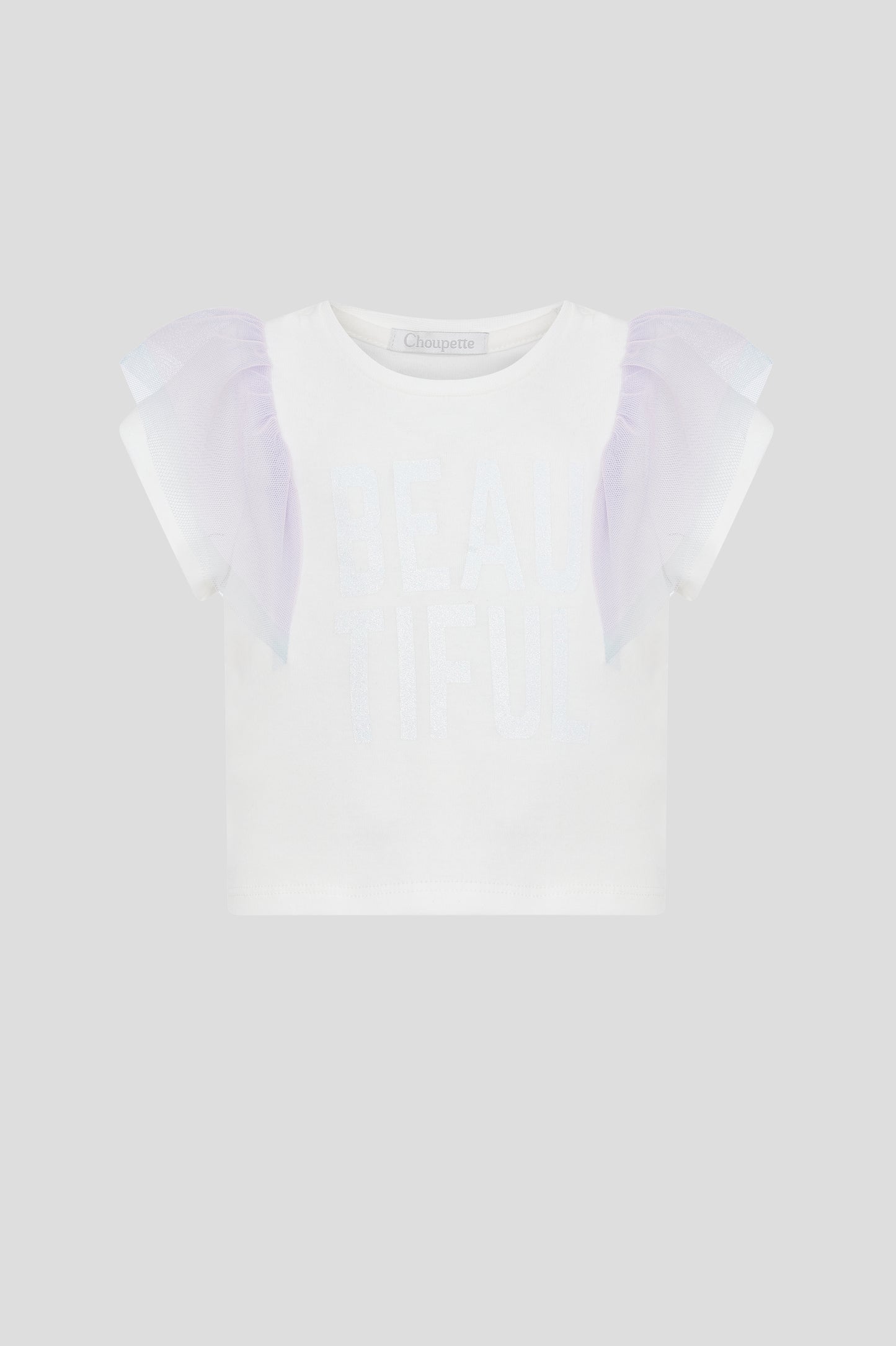 Mesh Decorated T-Shirt
