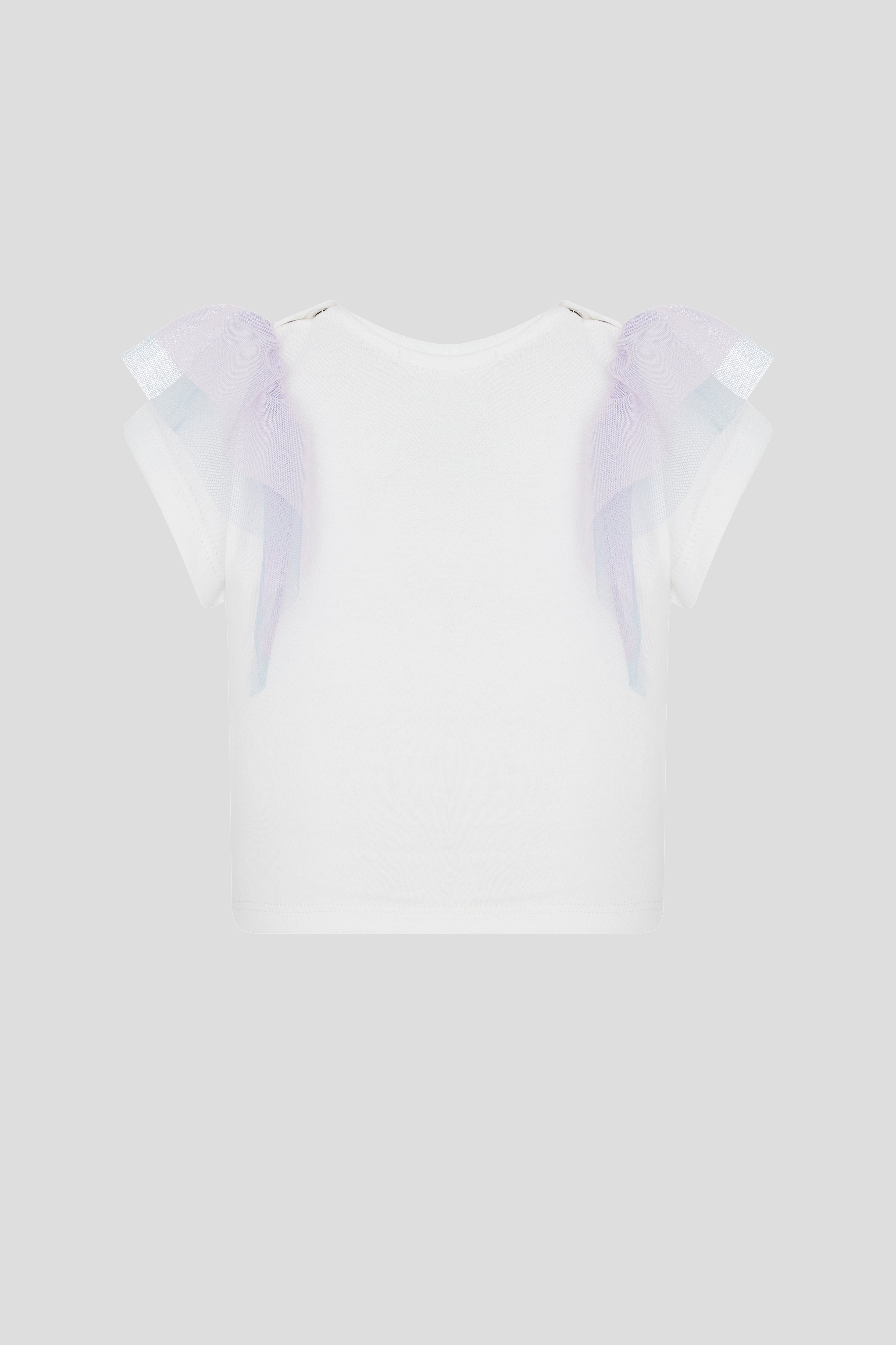 Mesh Decorated T-Shirt