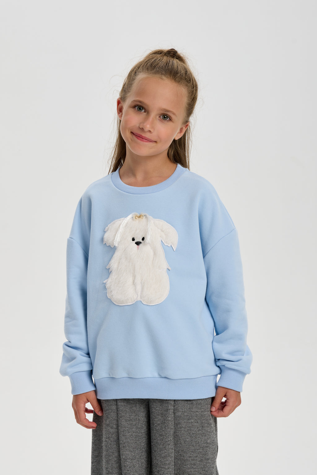 Sweatshirt with Doggy Applique