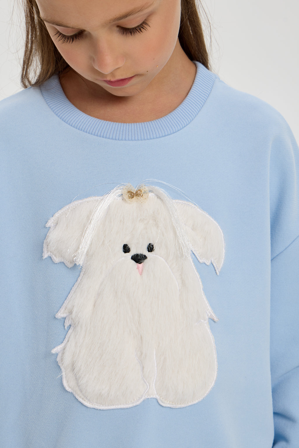 Sweatshirt with Doggy Applique