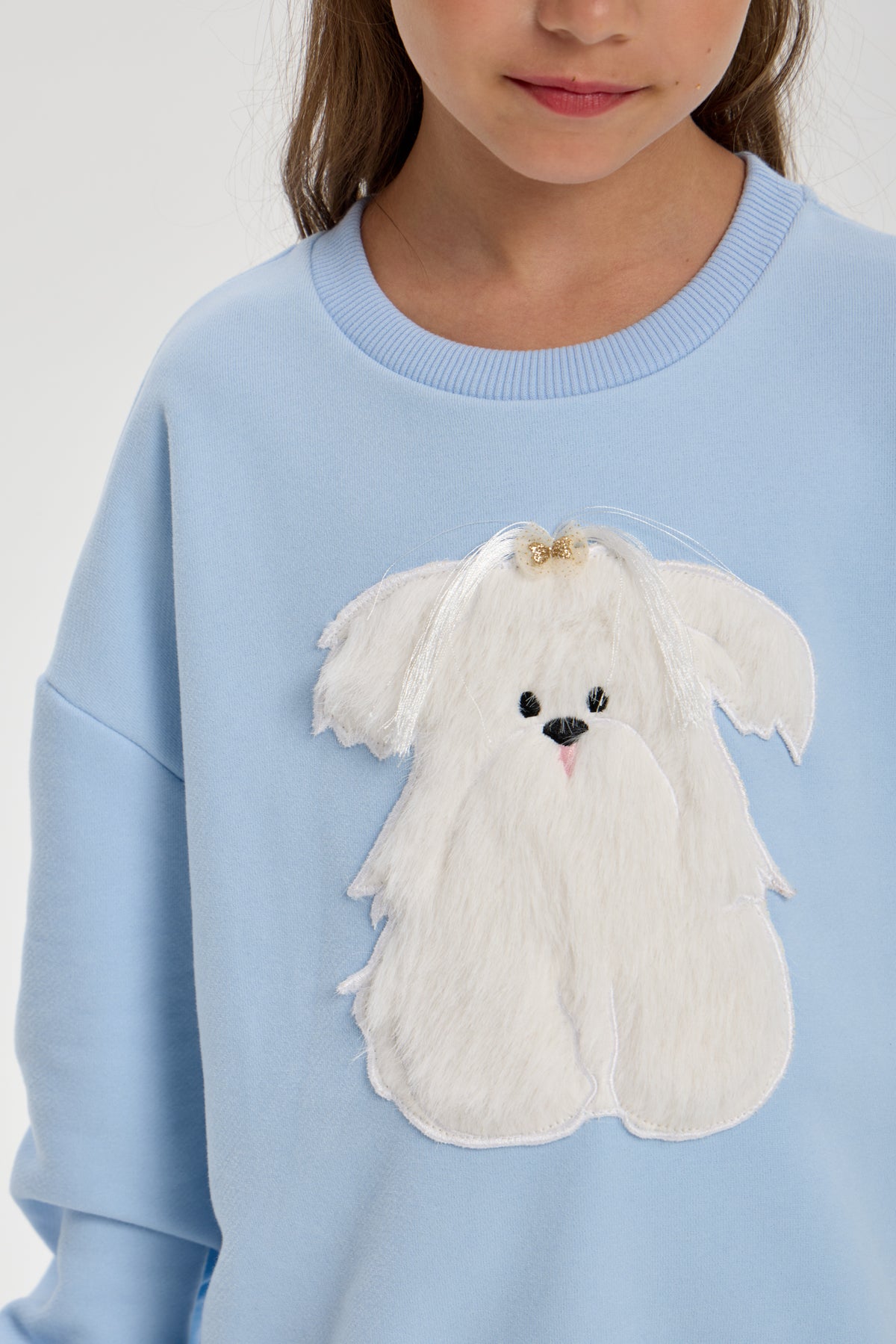 Sweatshirt with Doggy Applique