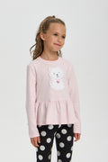 Blouse with Dog Applique for girls