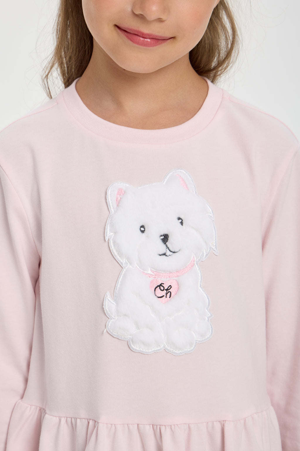 Blouse with Dog Applique for girls