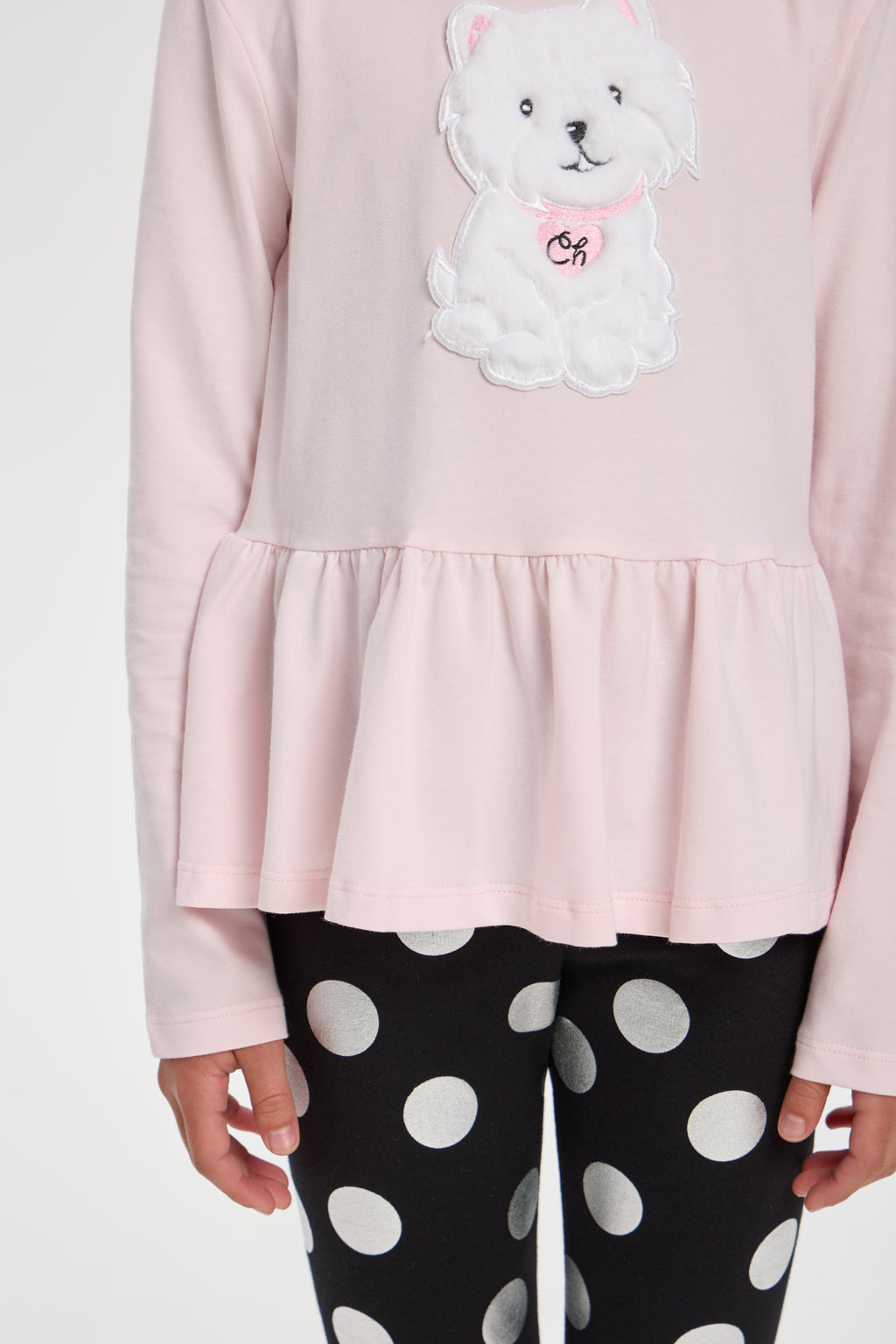 Blouse with Dog Applique for girls