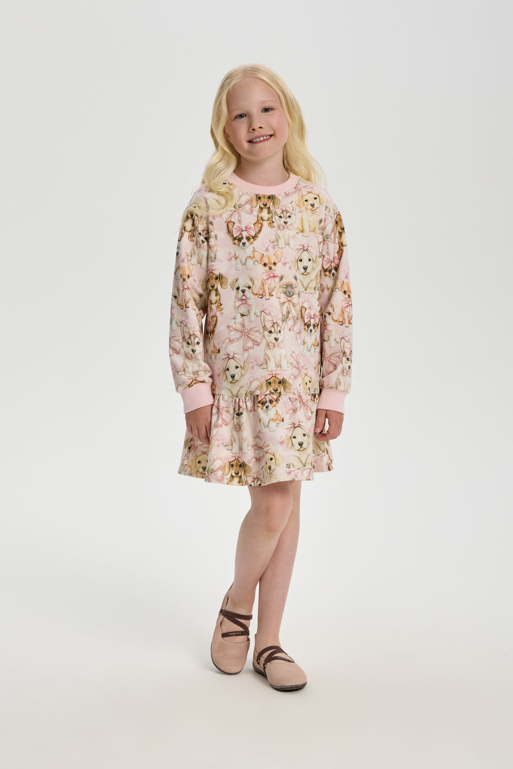 Doggy Printed Knitted Dress for girl