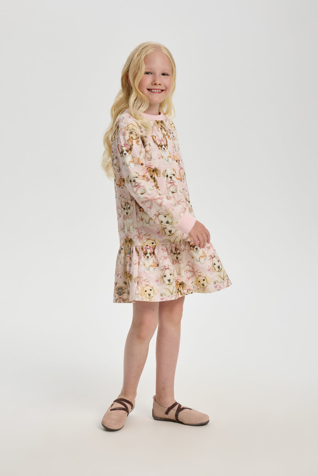 Doggy Printed Knitted Dress for girl