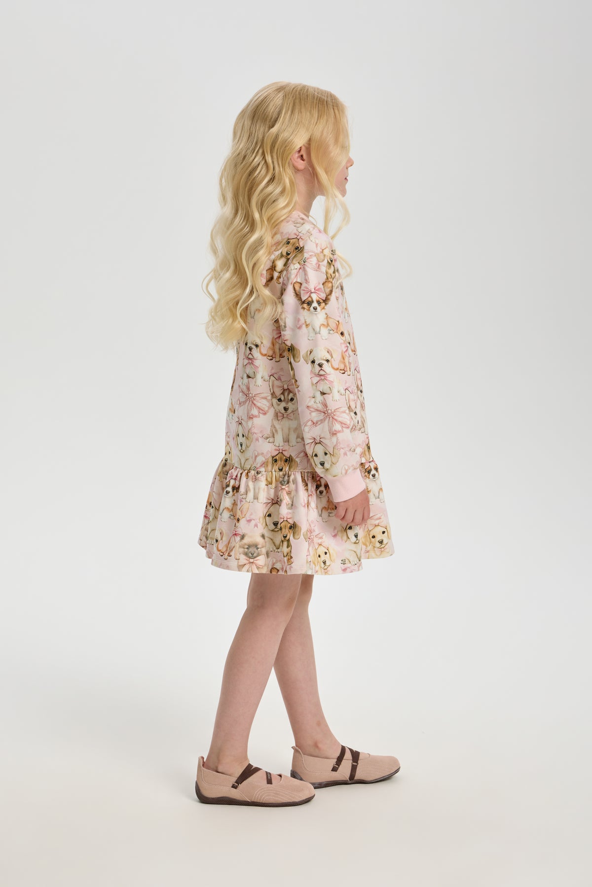 Doggy Printed Knitted Dress for girl