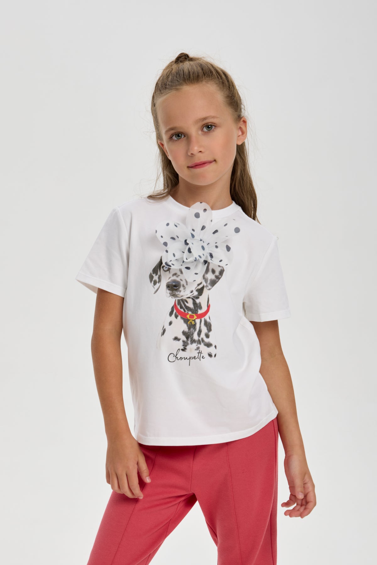 3D Flower Doggy T-shirt for girls