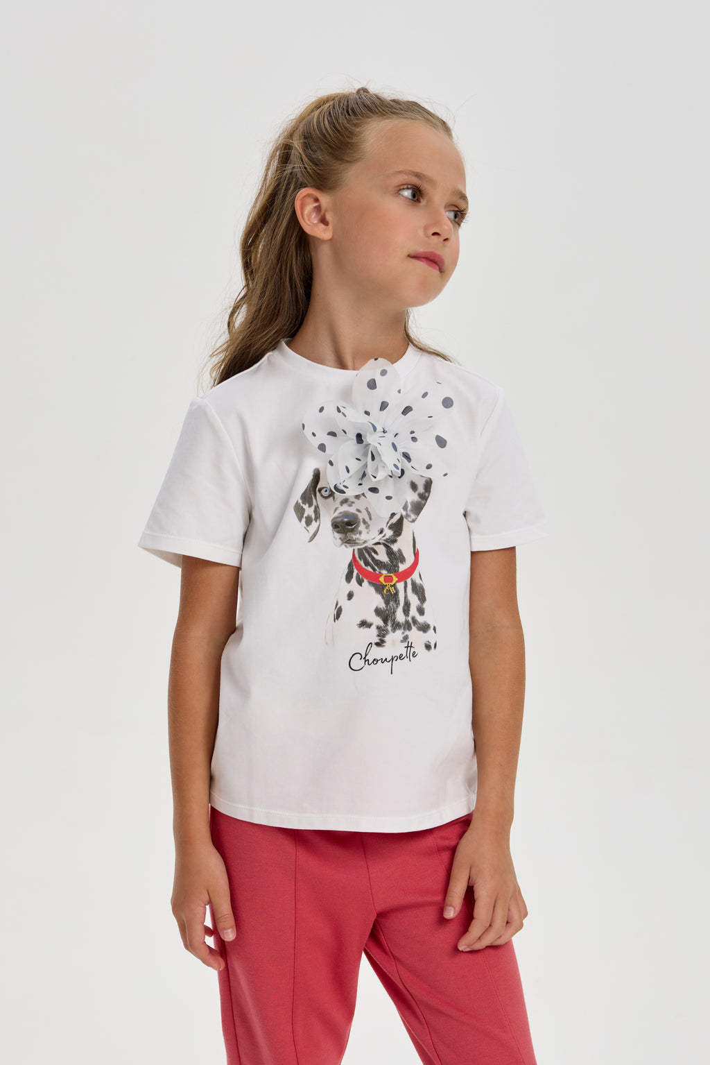 3D Flower Doggy T-shirt for girls