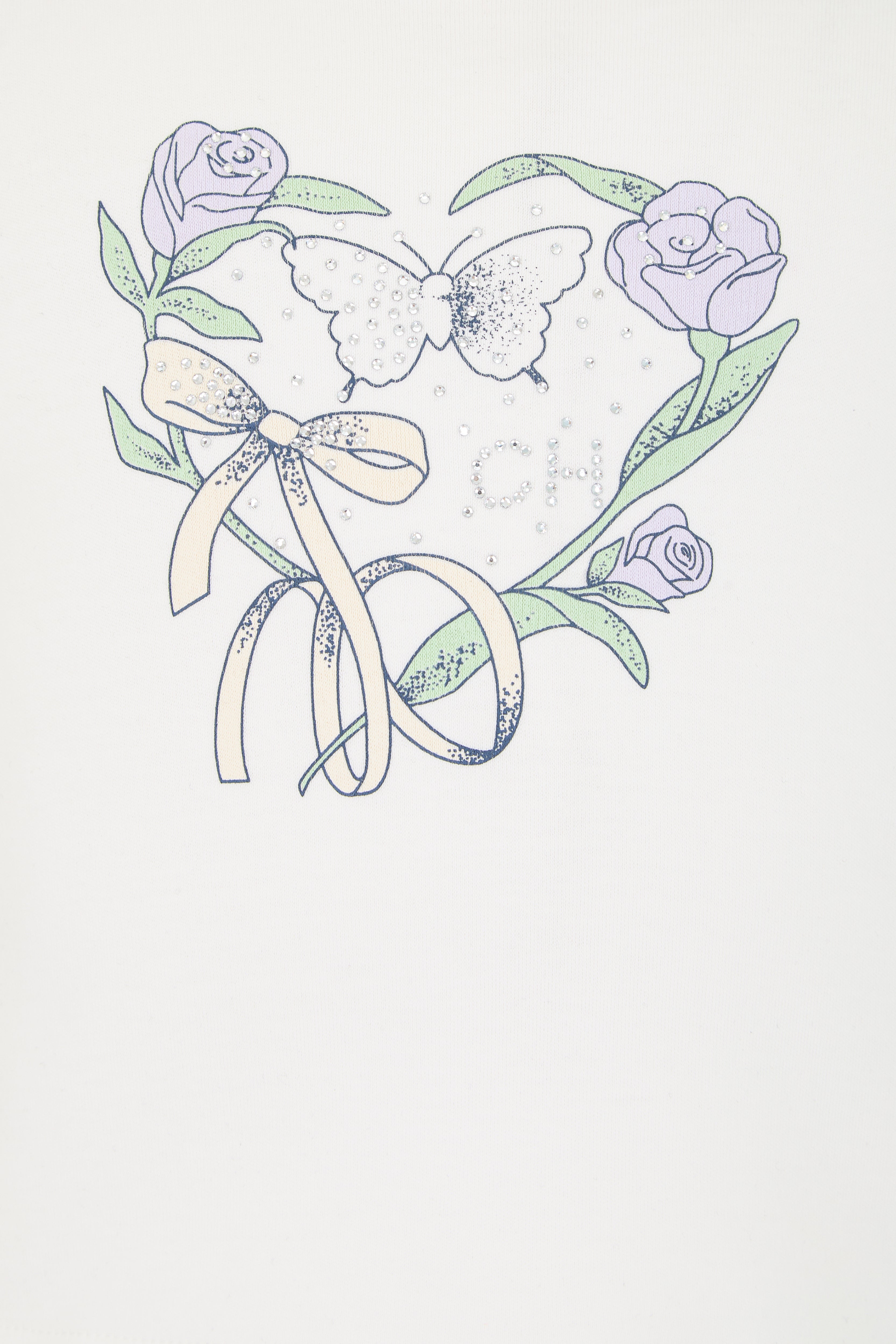 Rhinestone Decorated T-Shirt