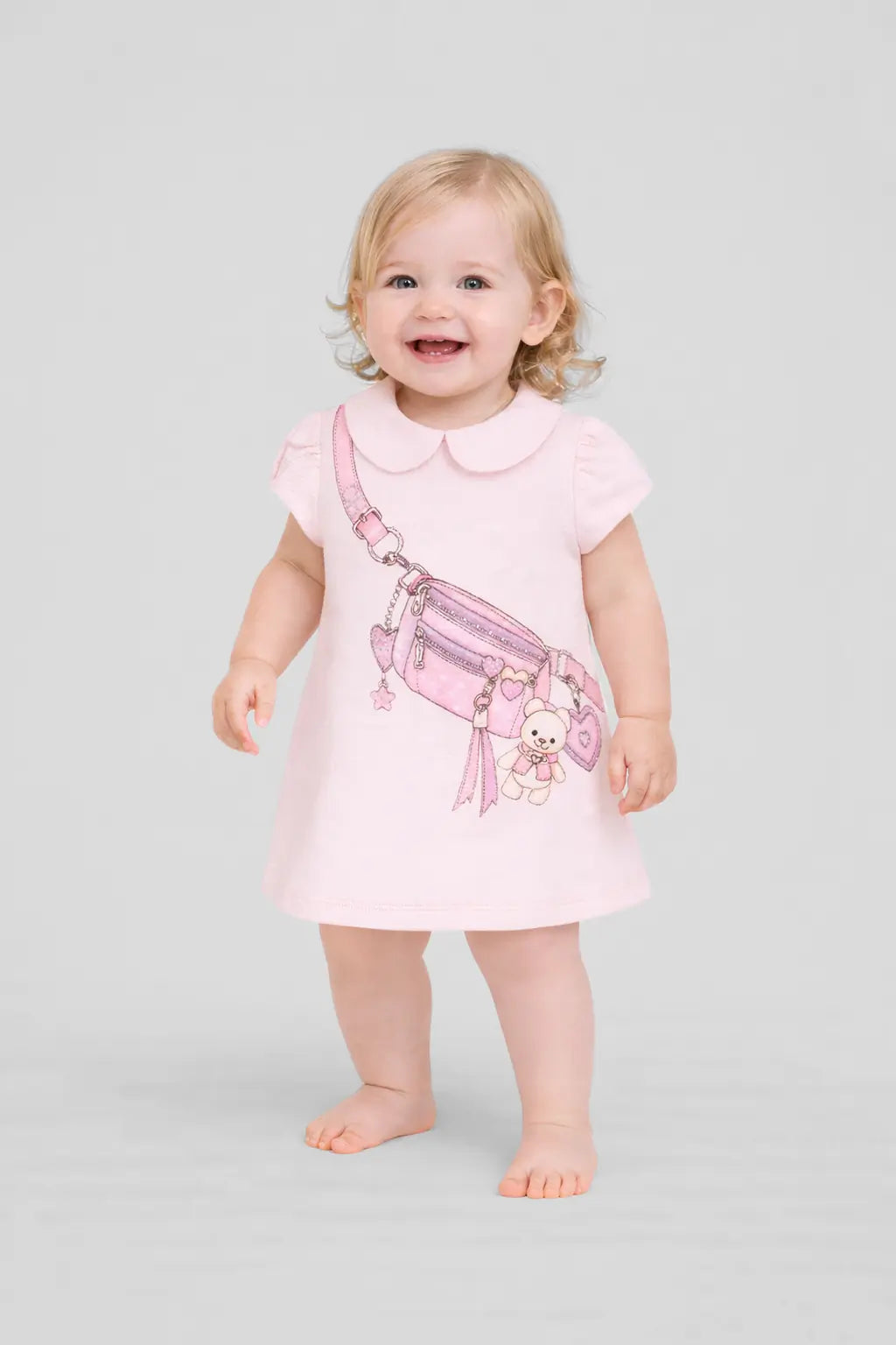 Charming Dress with Purse Print