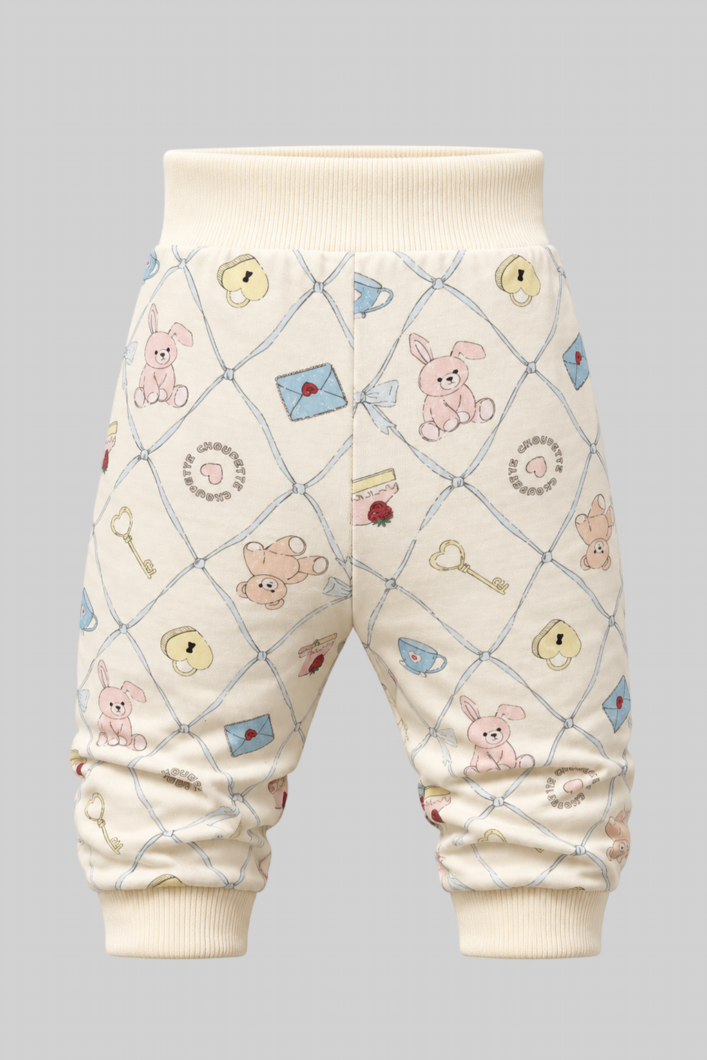 Printed Set with laces (sweatshirt and pants) for baby girl