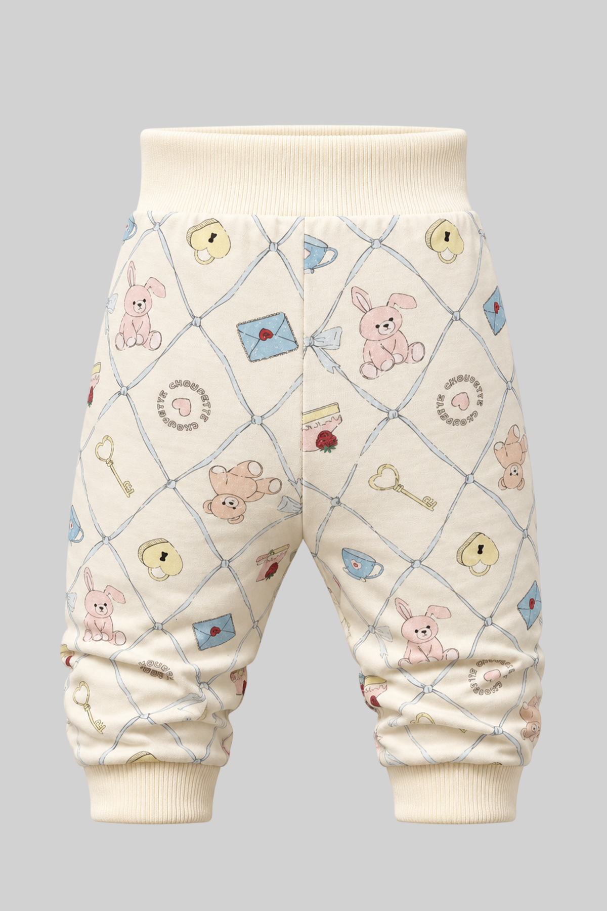 Printed Set with laces (sweatshirt and pants) for baby girl