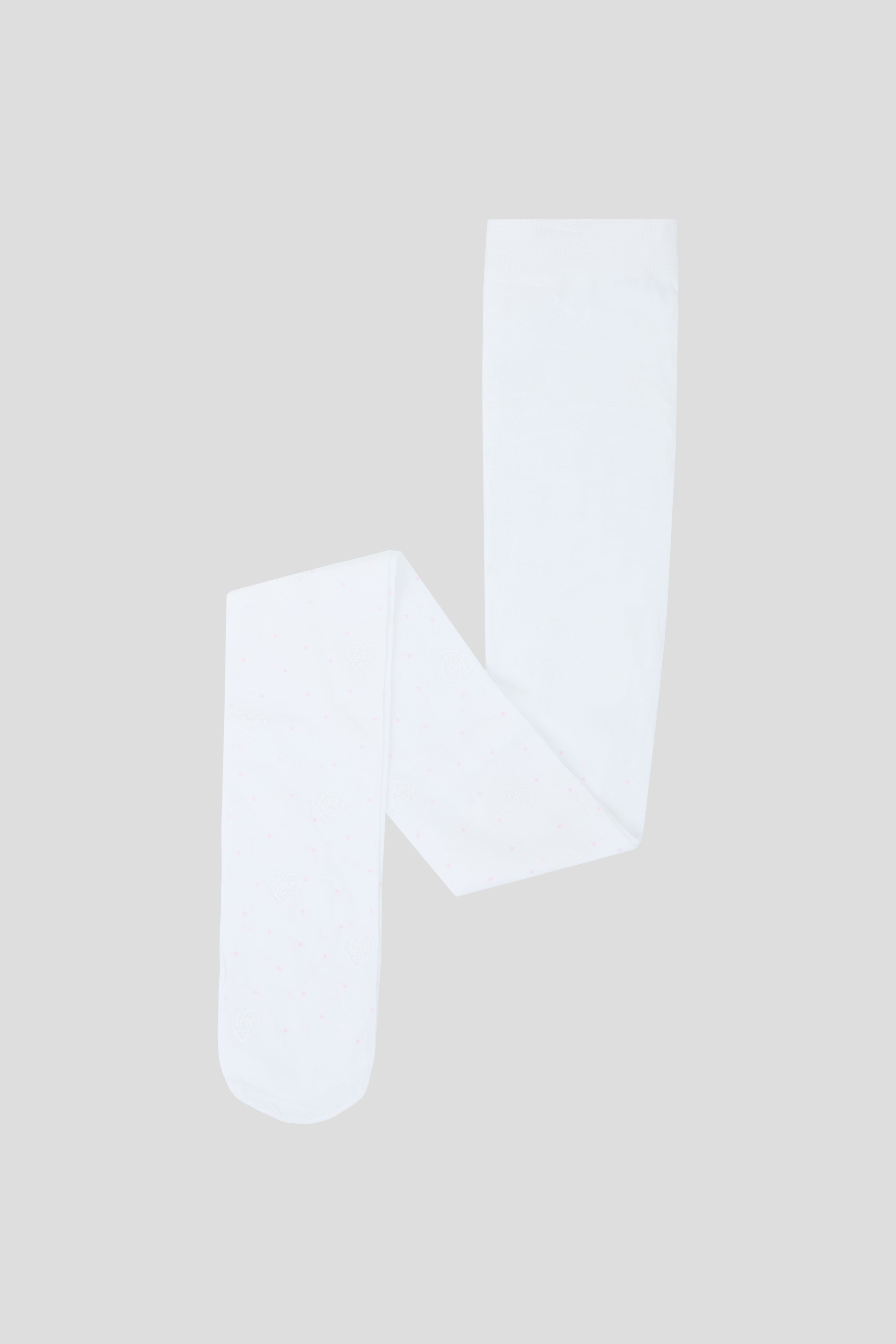 White Tights with Hearts Design