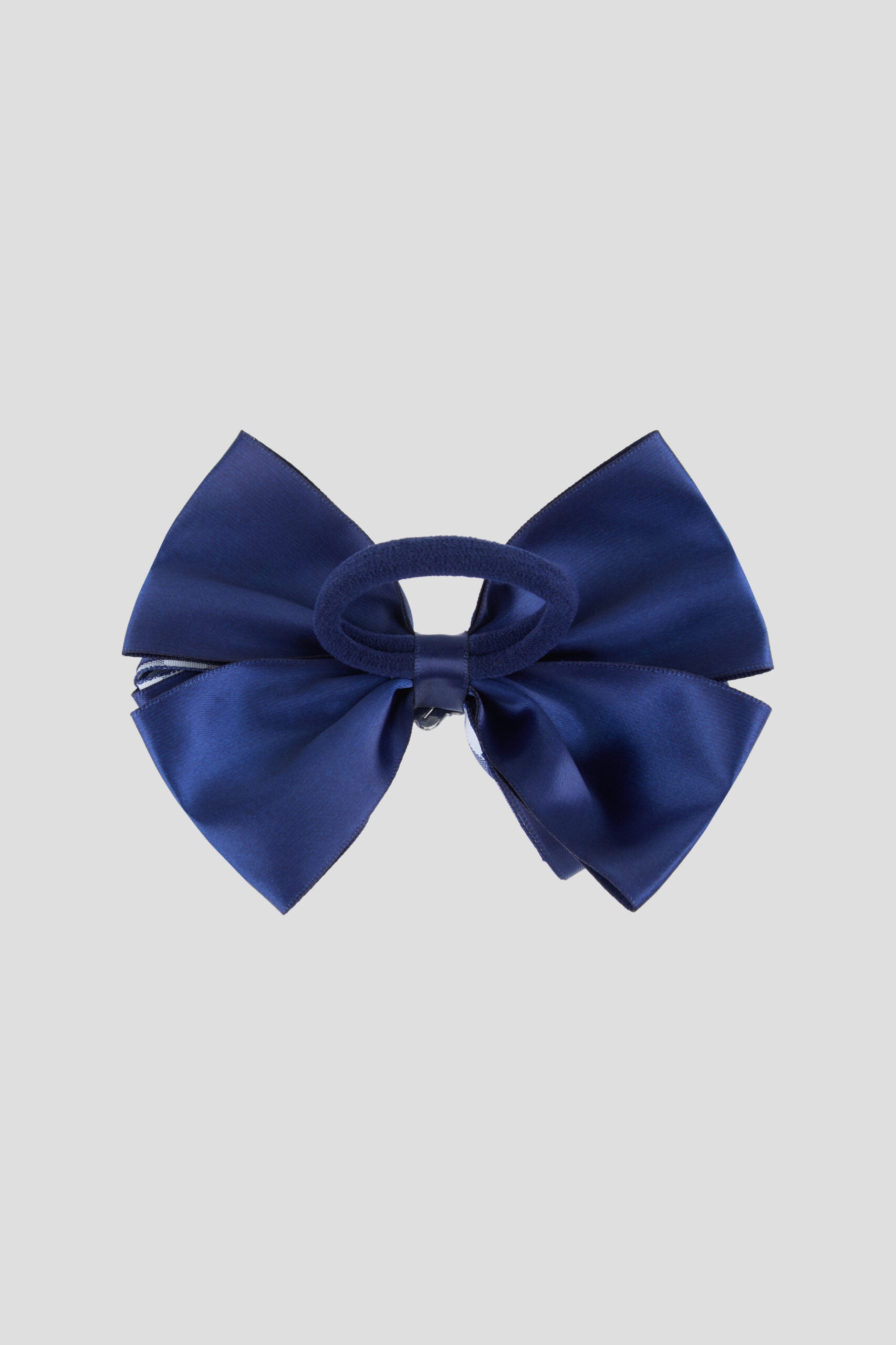 Blue Bow Hairband with Silver Crystal Logo