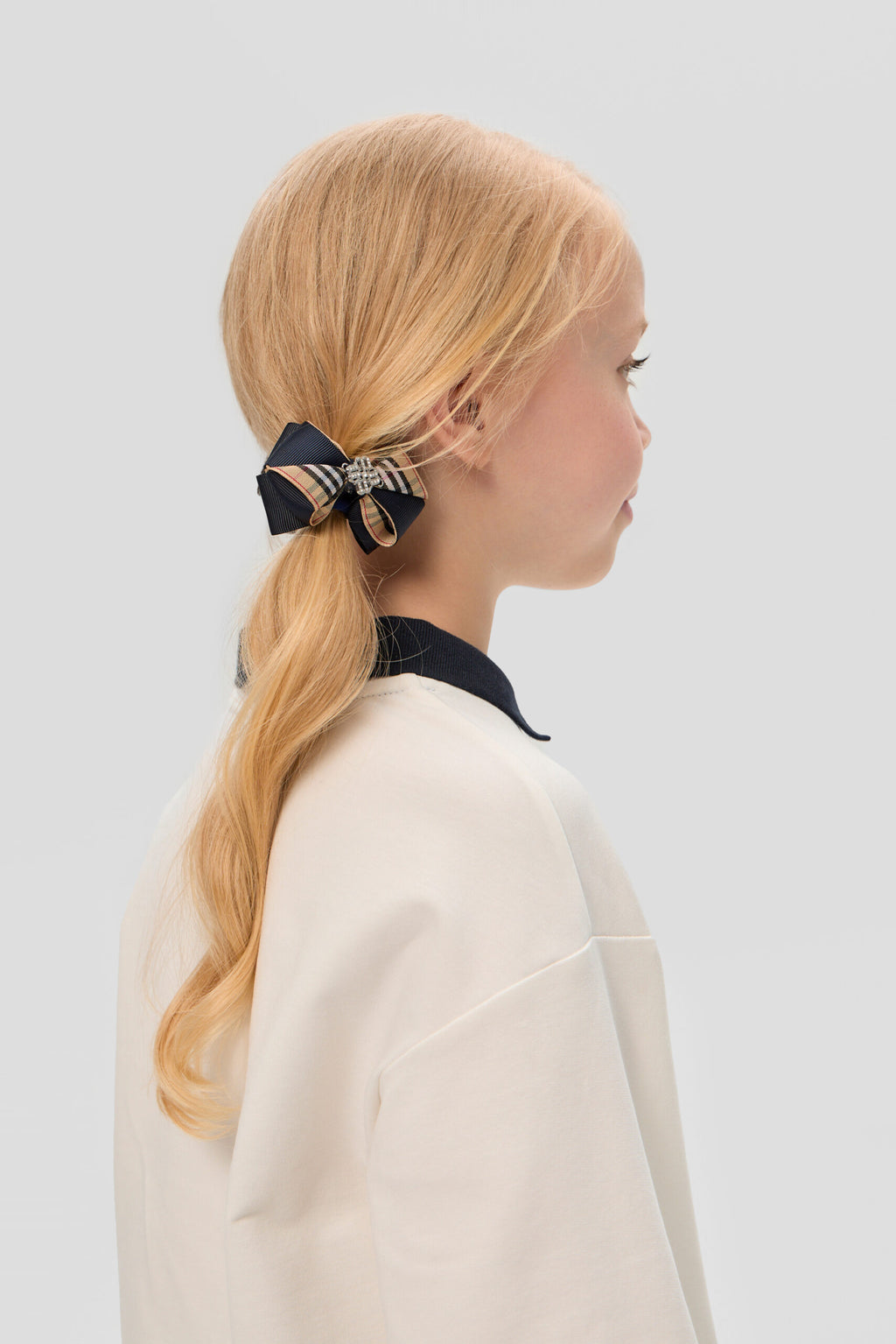 Blue and Checkered Bow hairbands, 2 pcs