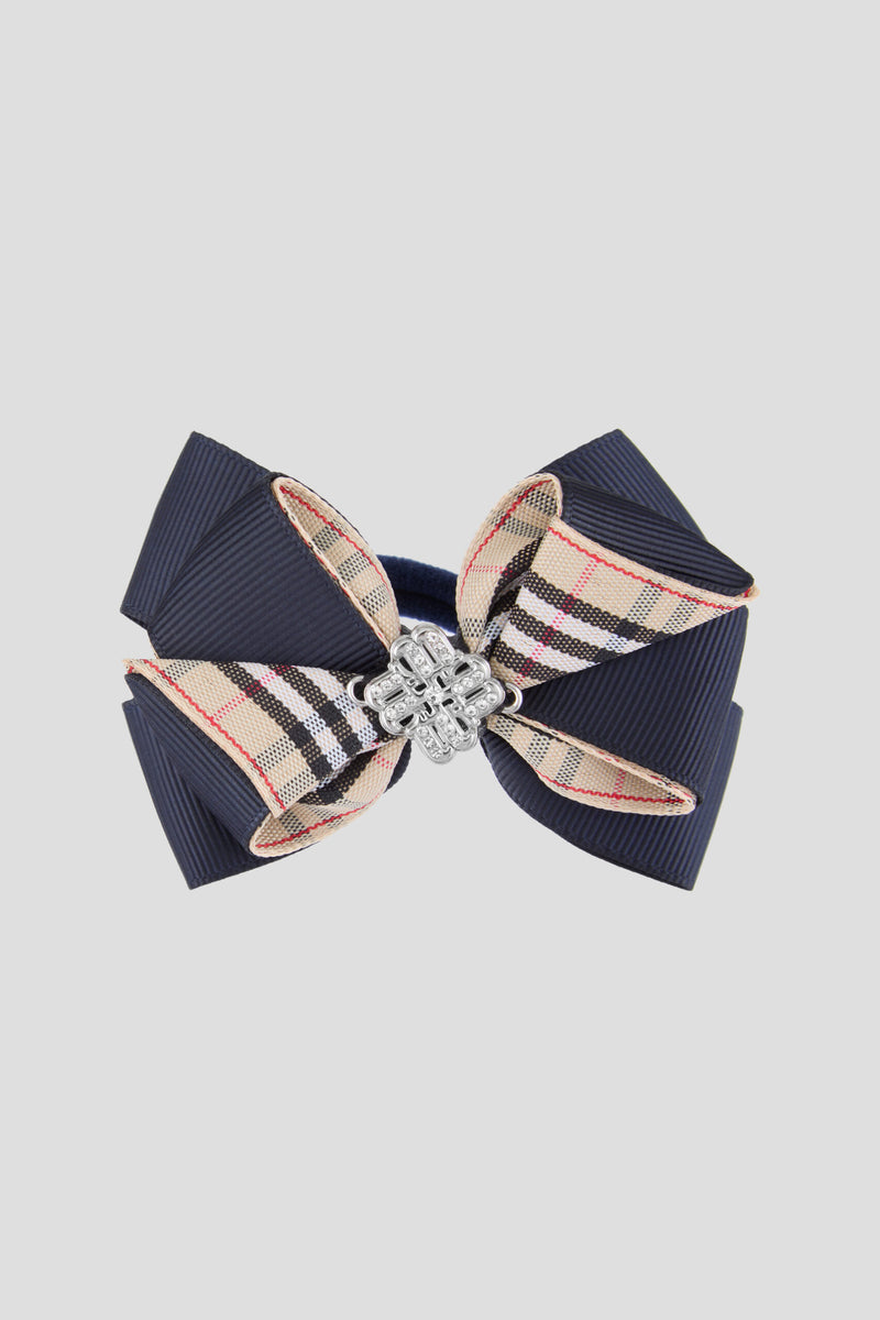 Blue and Checkered Bow hairbands, 2 pcs