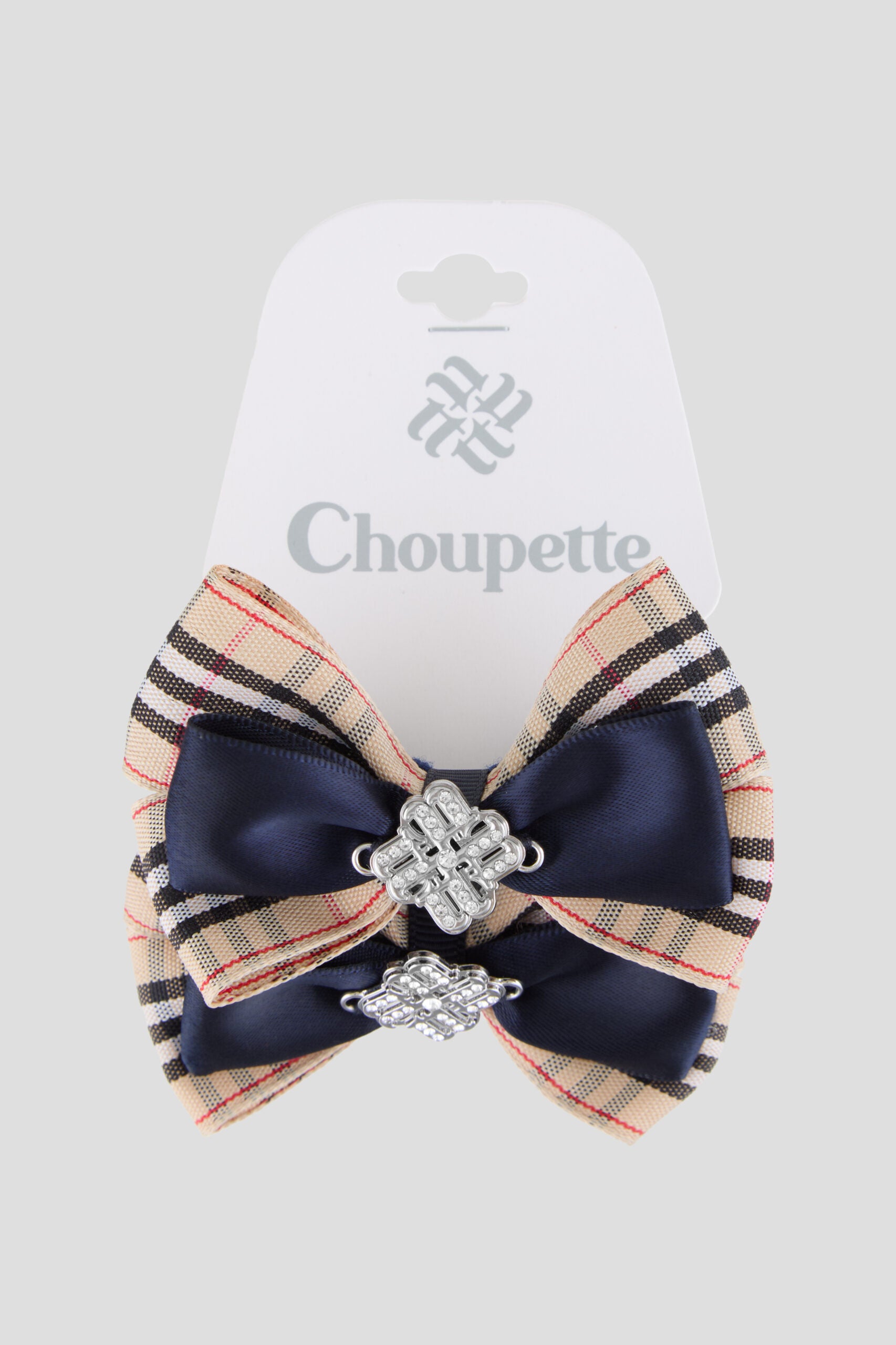 Checkered and Blue Bows Hairbands Accessories, 2 pcs