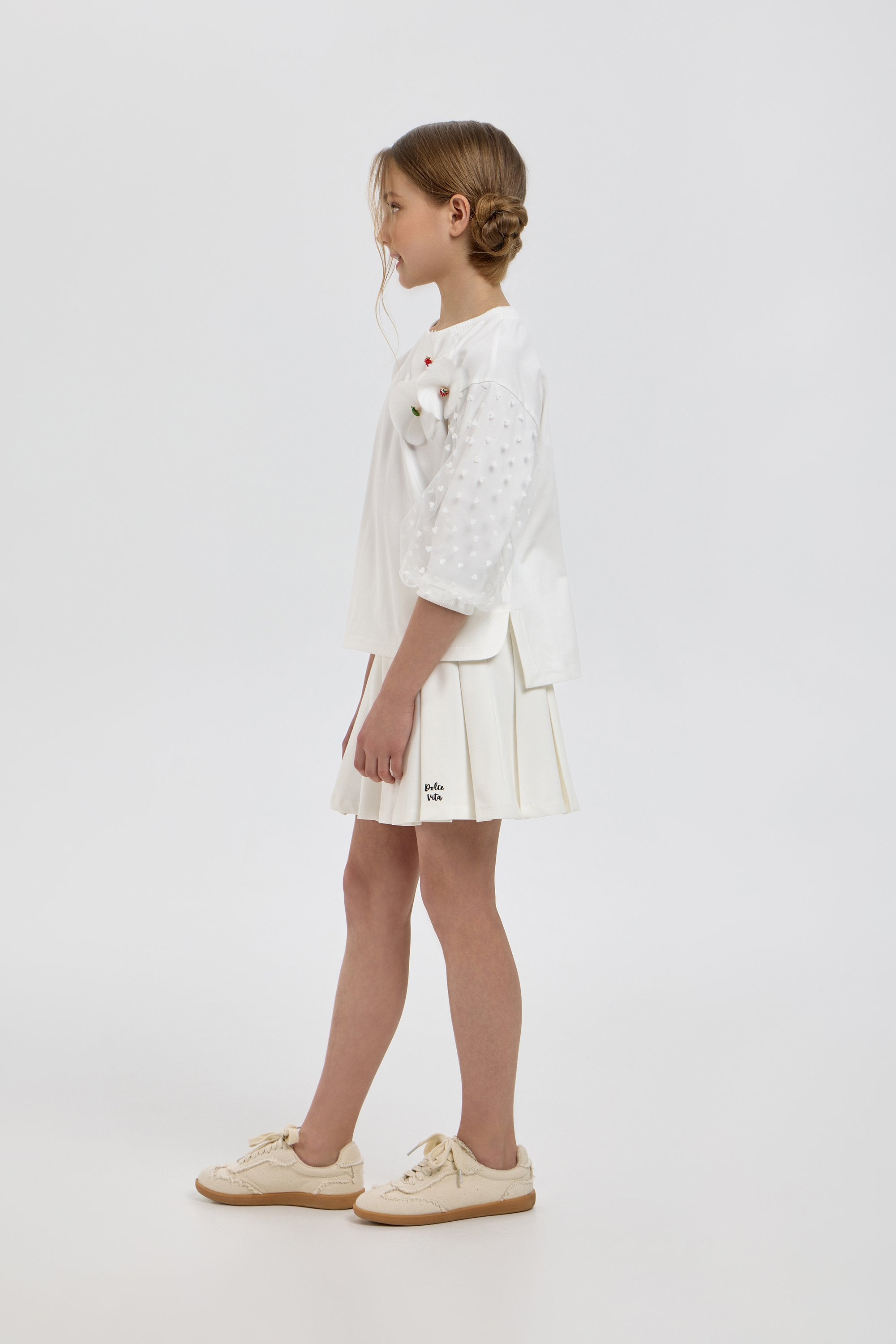 Decorated Blouse with 3D Flowers and Fruits